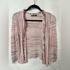 NIC+ZOE Woven Knit Fringe Cardigan - Women’s M